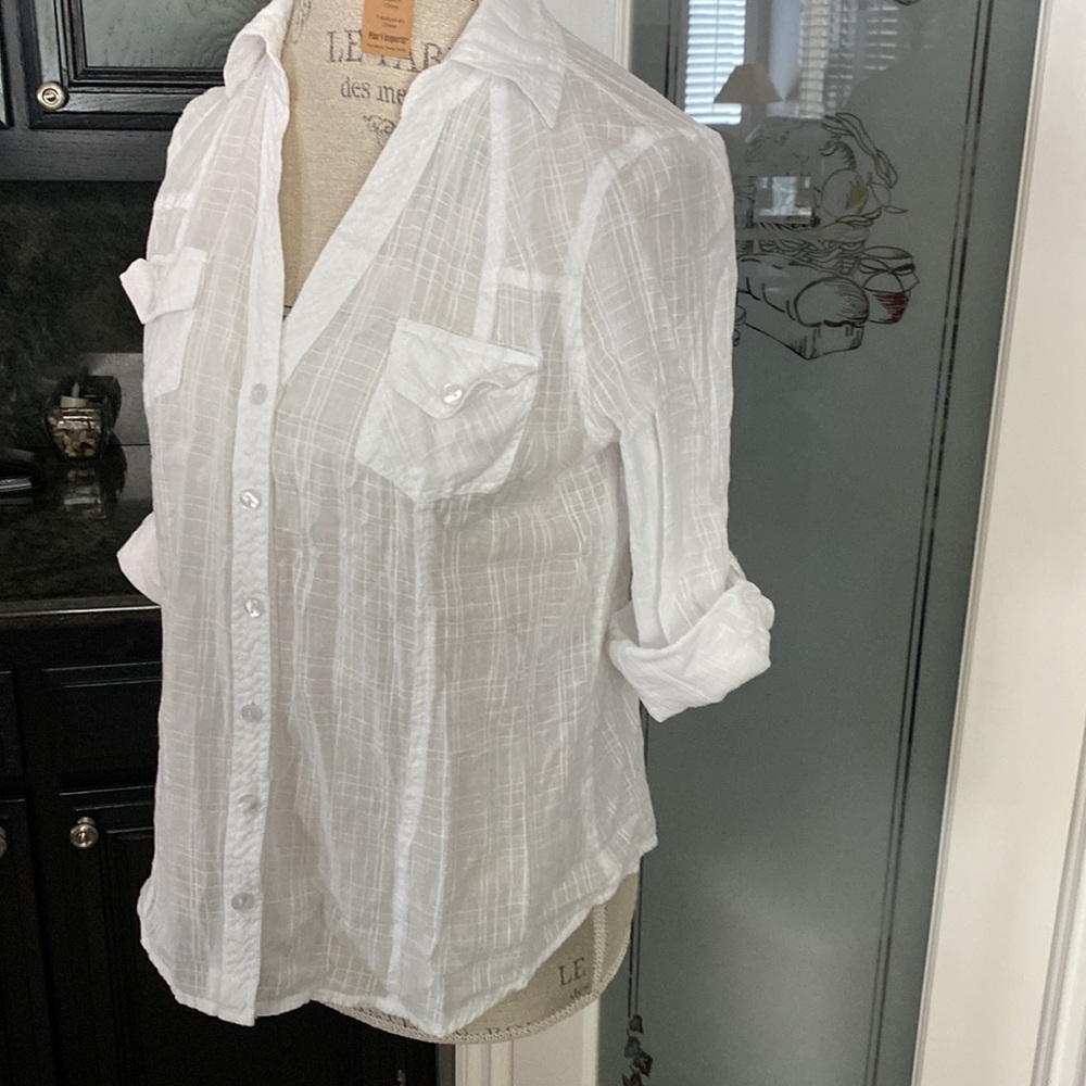 Love Potion lightweight Cotton Button down shirt size MP - Picture 2 of 6